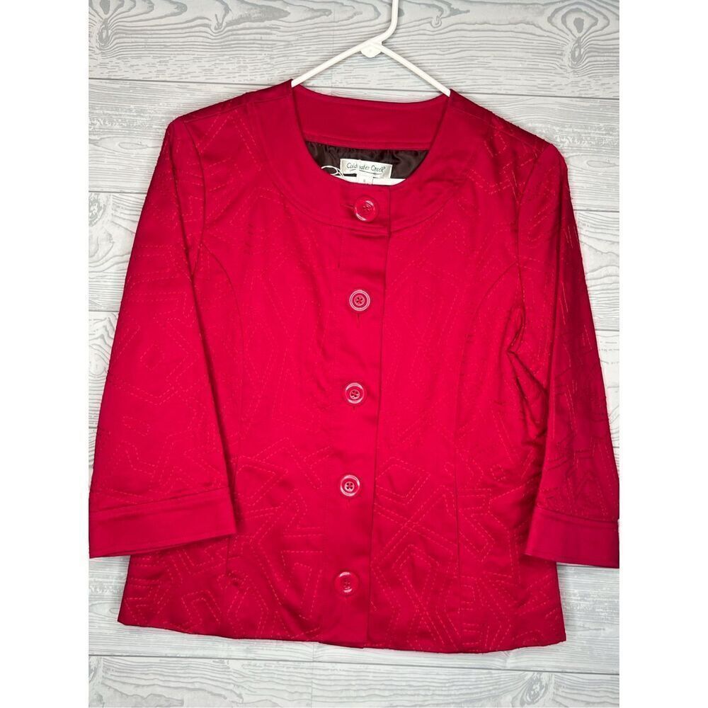 Coldwater Creek pick stitch jacket  Berry/Fushia size 8